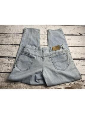 Vintage Lee Light Wash Jeans Mens Size 36X29 Husky 90s Light Washed